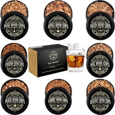 Wood Chips for Cocktail Smoker - 8-Pack Fine Chunks/Shavings, Assorted