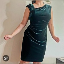 Ralph Lauren Green Ruched One Shoulder Cocktail Dress