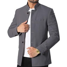 Men's Stand Collar Casual Blazer - Slim Fit Business Sports Jacket With Chinese