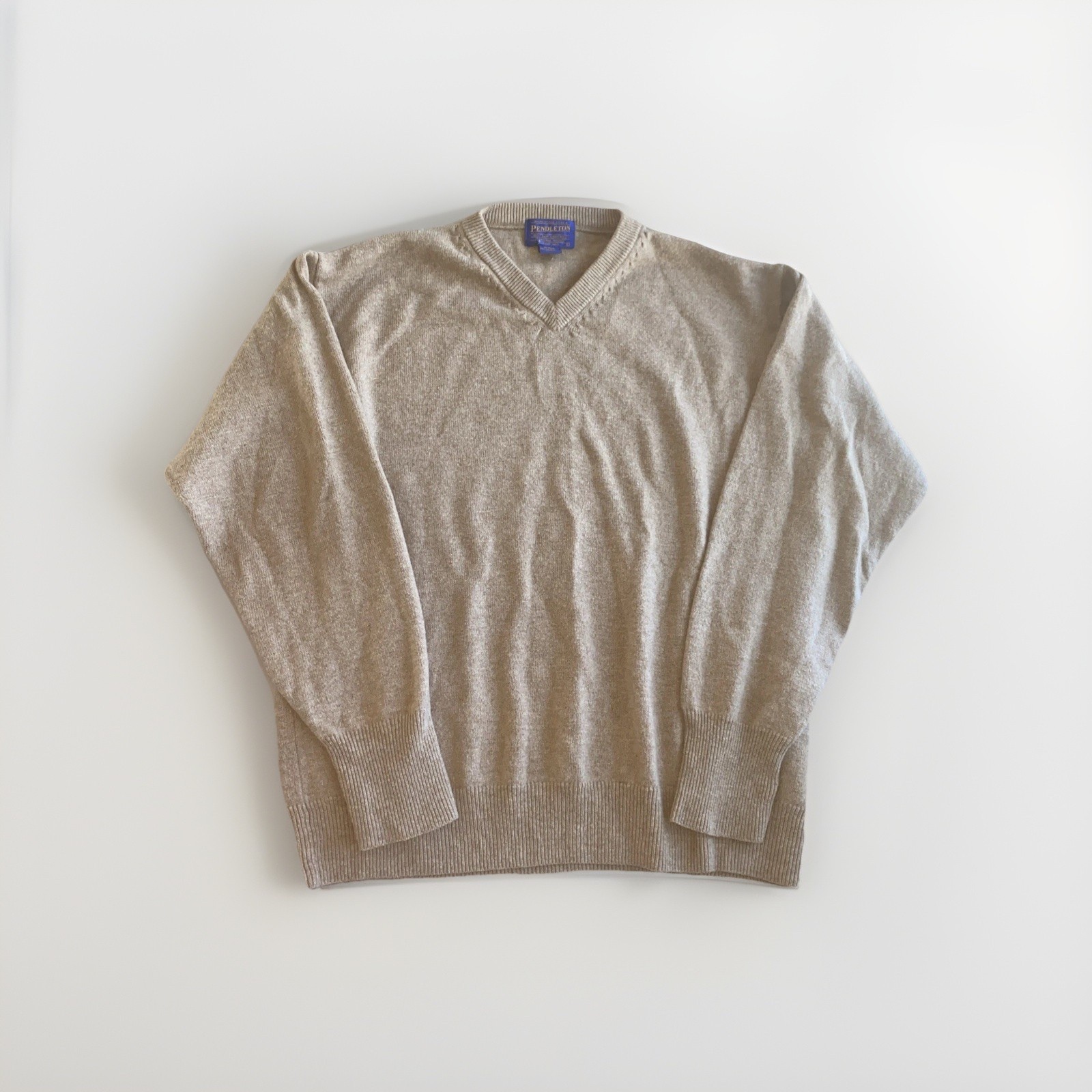 Pendleton 100% Pure Virgin Wool V-neck Sweater Me… - image 1