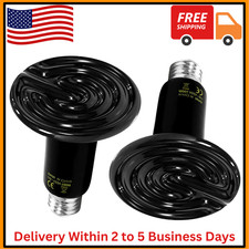 Reptile Heat Lamp 100W 2-Pack Ceramic Heat Emitter, No Light Emitting Heat Bulbs