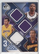 2009-10 SP Game Used 3 Star Swatches Level 2 23/50 Jordan Farmar Monta Ellis fm0