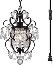 Plug in Chandelier Mini Bronze Chandeliers 1 Light Elegant Chandelier Crystal Ir