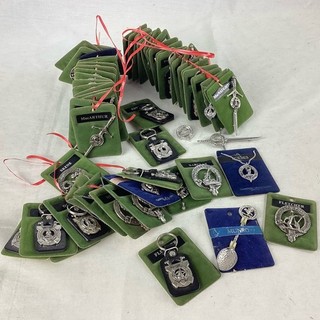 Bulk Lot of Scottish Clan Jewellery Assorted Kilt Pins Brooches Keyrings CP#8664