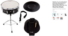 Mendini By Cecilio Black Student Musical Instruments Drum Snare 14"