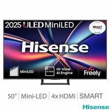 Image of Hisense 50" 50E8QTUK 4K Mini-LED Smart TV HDR Dolby Vision Freely TV 144hz