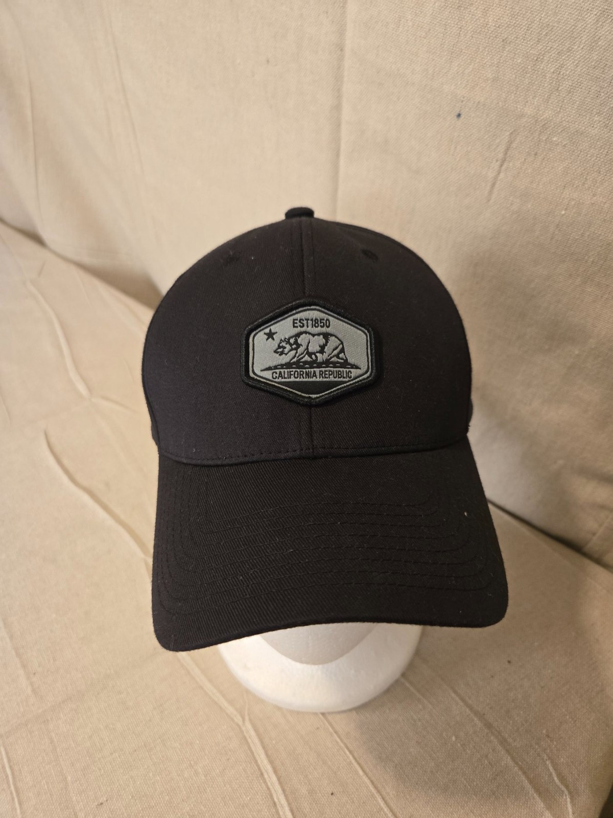 43SO Industrial California Republic Black Baseball Cap L-XL