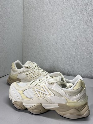 New Balance Girls 9060 Suede Mesh Athletic Sneakers Size 7 M White, Beige