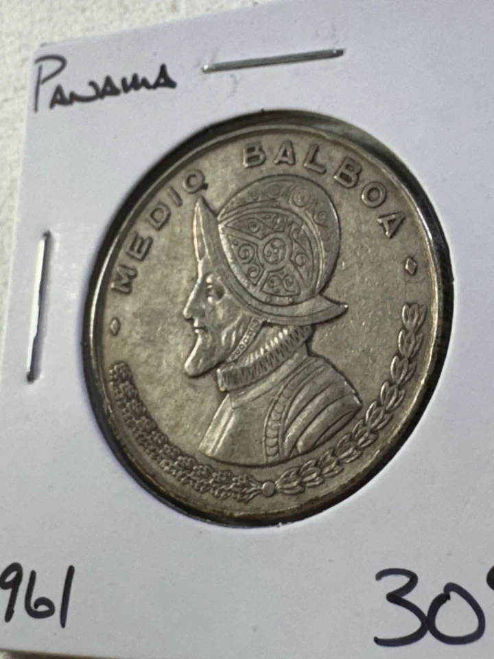 1961 Panama 1/2 Balboa Silver Coin Low Mintage - Image 3 of 4