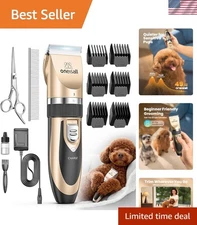 Quiet Dog Clipper - Safe Rechargeable Grooming Set for All Fur Types