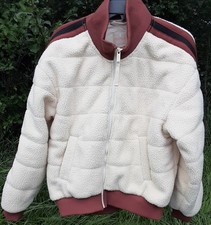 Free People FP Movement Fleecy Sherpa Scrunchy Pippa Jacket Size S Cream Brown