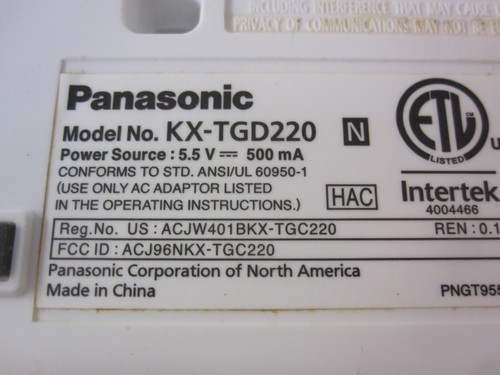 Panasonic KX-TGD220 Answering Machine Main Base w/o Power - Zdjęcie 9 z 10