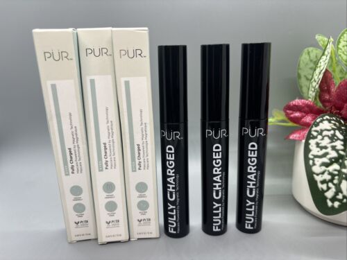 3x PUR Fully Charged BLACK Mascara Powered by Magnetic Technology 0.44 oz /13ml