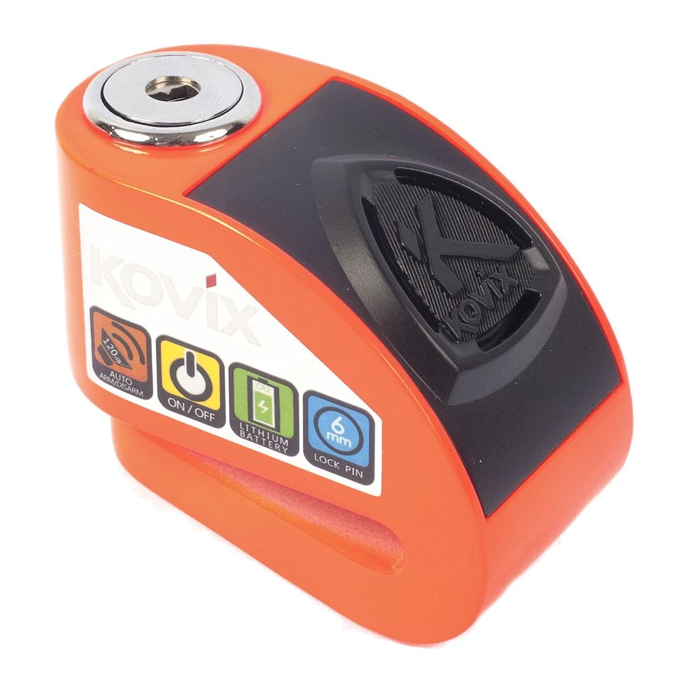 Kovix KD6 Motorrad Alarm Bremsscheibenschloss 120dB Diebstahlschutz - orange - Bild 1 von 3