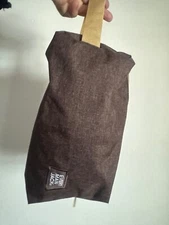 EVERY MAN JACK brown toiletry zip pouch Dopp kit polyester 10”x5” x4”