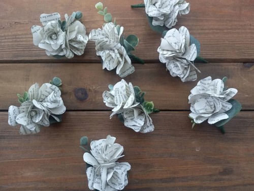 Boutonniere created with Book Pages - Picture 2 of 3