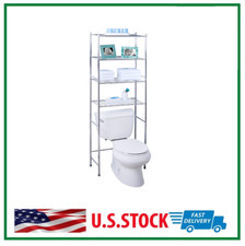 Over The Toilet Storage Rack 4-Tier Metal Bathroom Shelf Space Saver Organizer