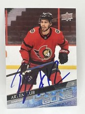2020-21 Upper Deck Young Guns Artem Zub Rookie RC #710 SIGNED IP AUTO SENATORS