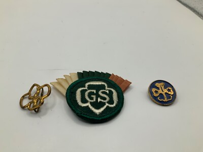 VINTAGE GIRL SCOUT - 2 Pins and 1 Patch lot GUC 
