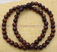 2Pcs Natural 6mm Multicolor Round Gemstone Beads Jewelry Elastic Bracelet 7.5"