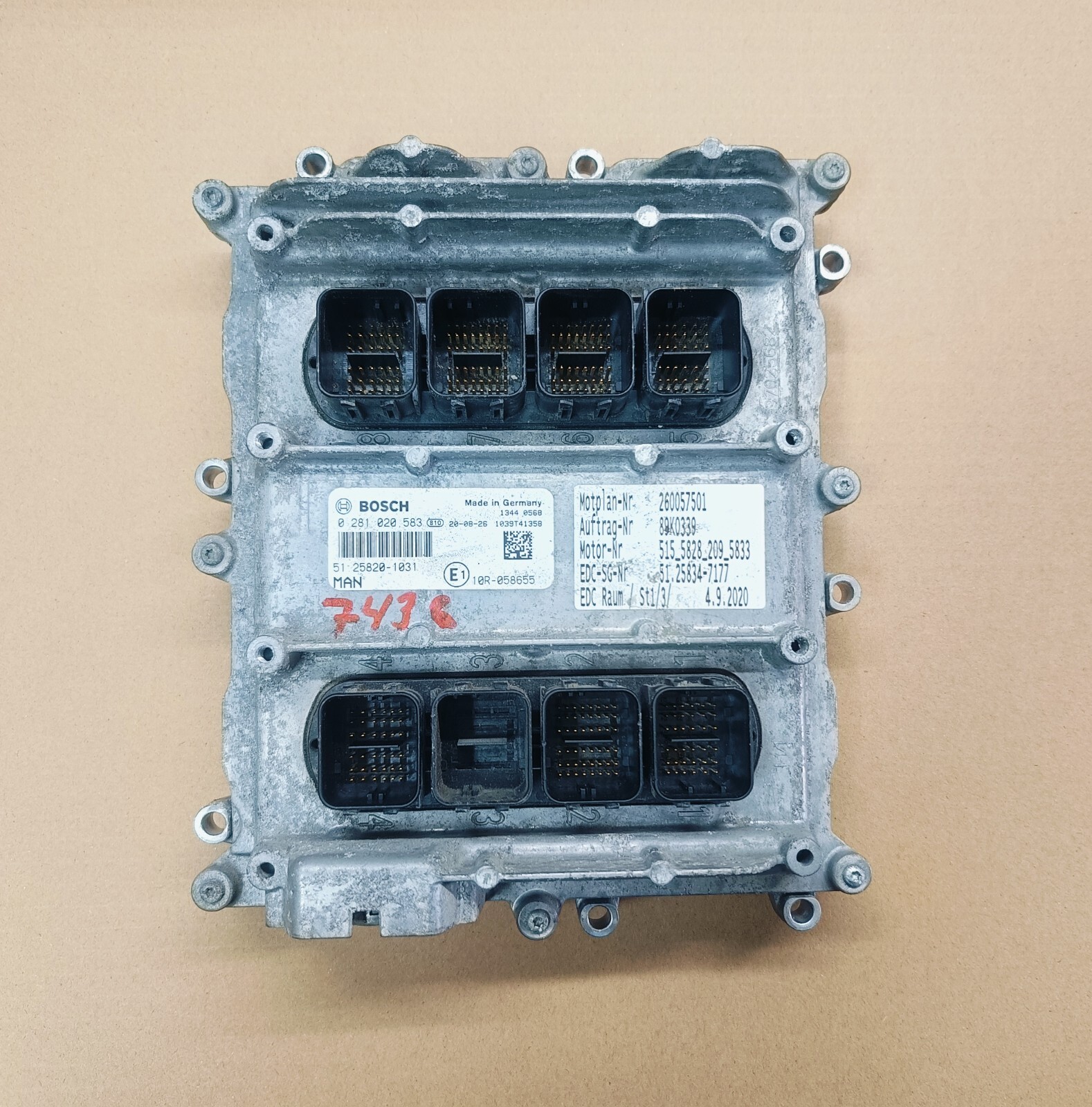 Engine computer unit ECU MAN TGX TG3 Euro 6 Bosch EDC 0281020583 