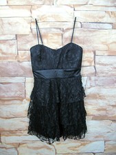 Black Spaghetti Strap Dress Rosette by Be Cool Size M Black lace ,,X-32