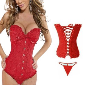 US Women Bustier Boned Corset Burlesque Costume Gothic Basque Lingerie Shapewear
