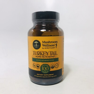 Mushroom Wellness Turkey Tail Blend W/ Reishi 90 Capsules Exp. 09/2027