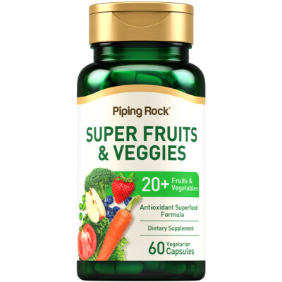 Fruits and Veggies Supplement | 60 Capsules | Non-GMO Vitamin | by Piping Rock