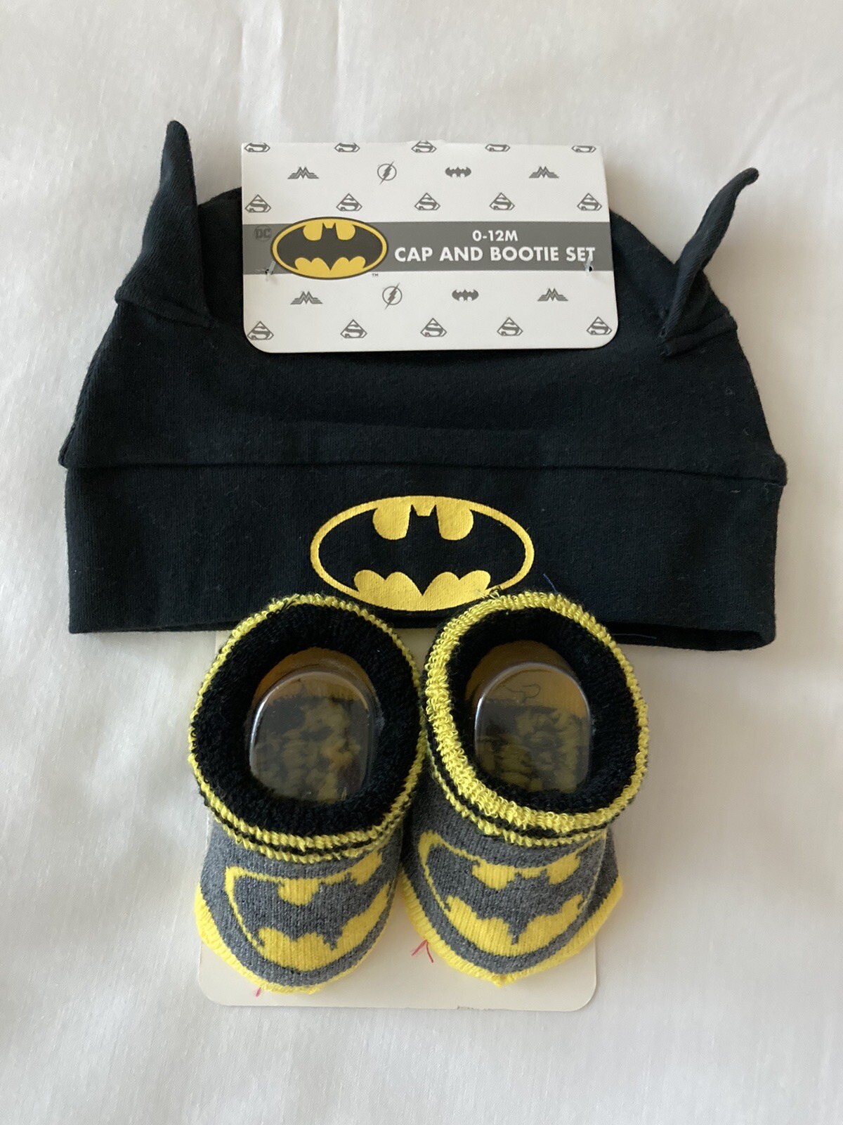 PONY Cappello Stivaletti Halloween Batman Bambino Nuovo con etichette Logo Neonato Nero DC Comics