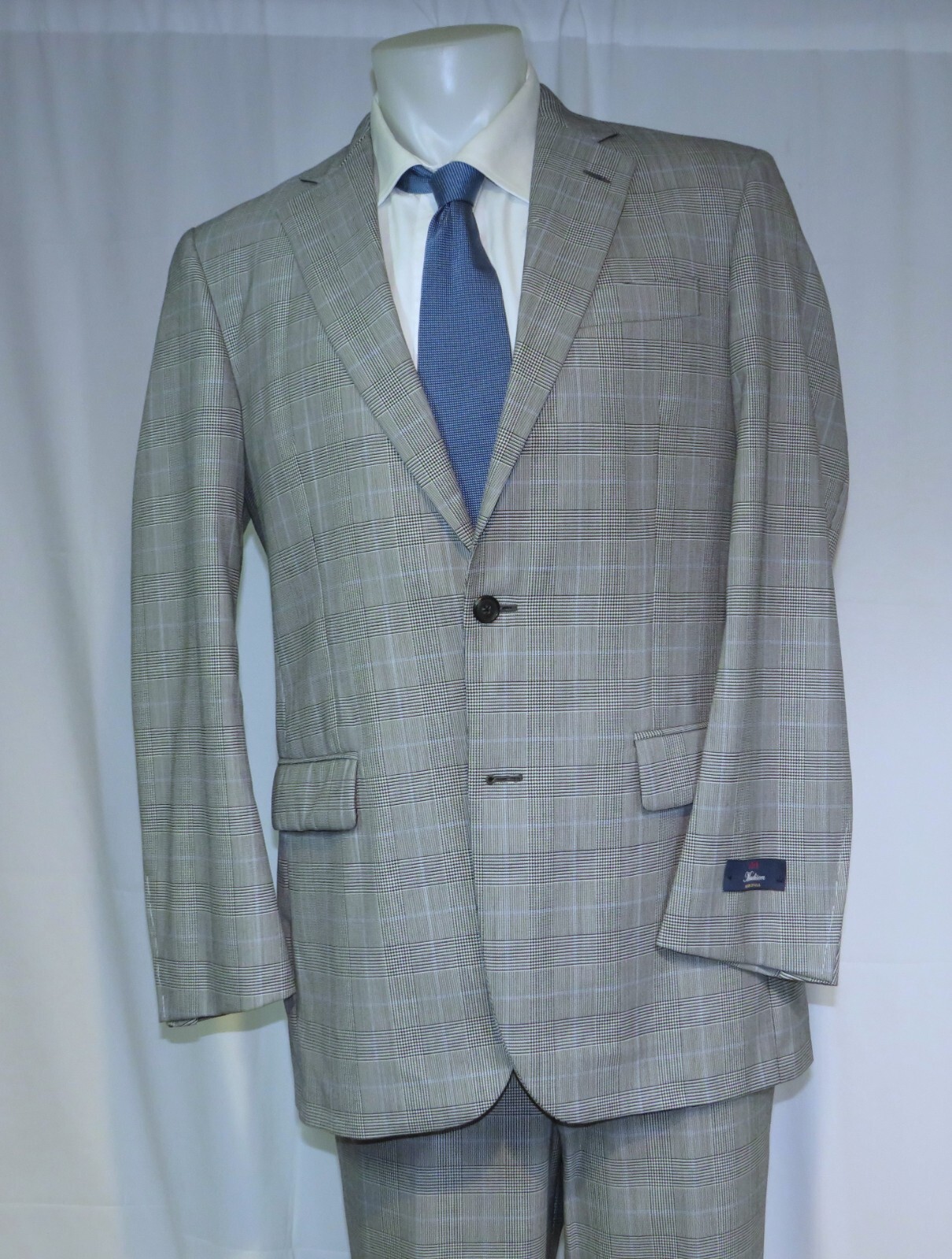 Brooks Brothers 1818 Madison Saxxon Gray Glen Plaid Two Button Suit 39L NWT image 3