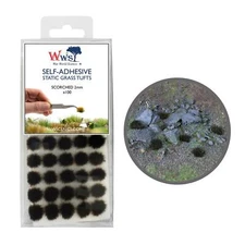 WWS Static Grass Tufts x 100 – Scorched, 2mm – Model Railway Wargame Scenery