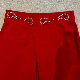 NWT Vintage Victoria Secret Embellished Red Flare Pants Size Medium