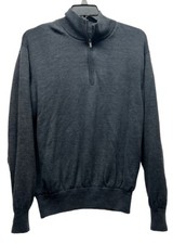FootJoy Mens Size L Gray Long Sleeve 1/4 Zip Wool Pullover Sweater L1 