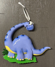 Purplish Blueish Long Neck Dinosaur Personalizable Ornament