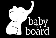 Baby On Board, Elephant Decal, Baby Elephant, Child Window Sticker