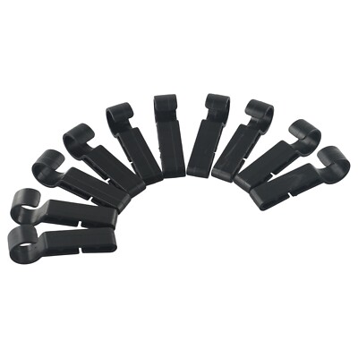 10 Clip Per Caschetto Di Sicurezza - Ganci Per Lampada Frontale, Plastica Nera