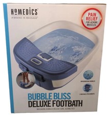 HoMedics Bubble Bliss Deluxe Heated Foot Spa Bubble Foot Massager, Blue