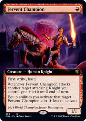 Fervent Champion - Extended Art NM, English MTG Throne Of Eldraine - Picture 1 of 1