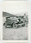 Vintage Snapshot Gent w Bowtie & Newsie Cap 1929 DeSoto Model K 3-Window Coupe ? — photo 1