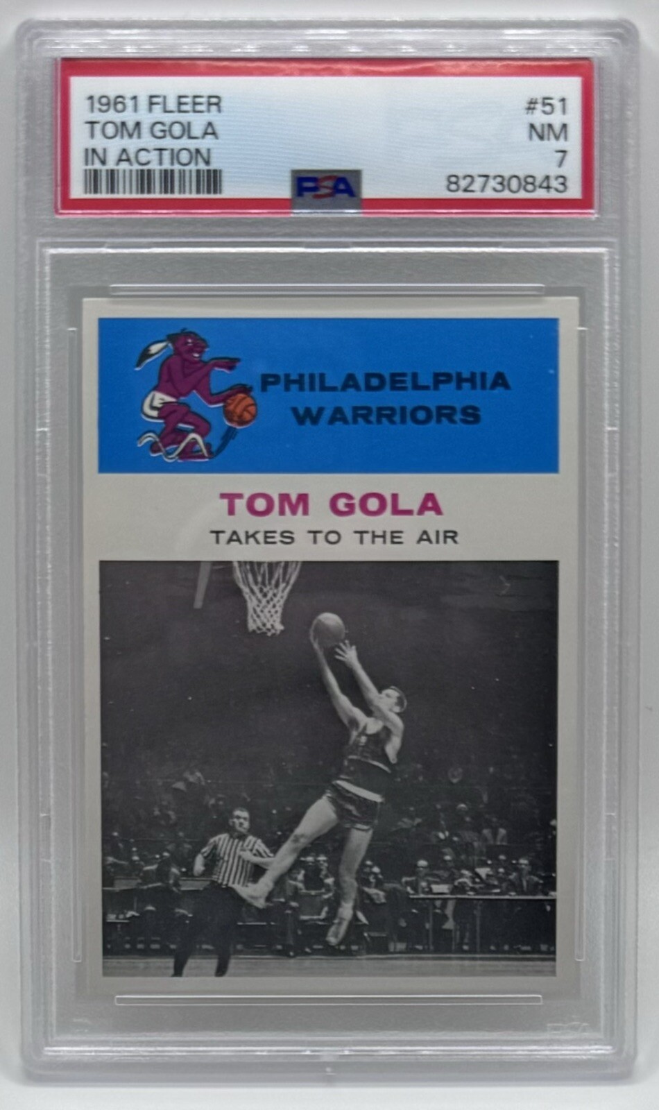 1961 Fleer #51 Tom Gola In Action PSA 7 NM