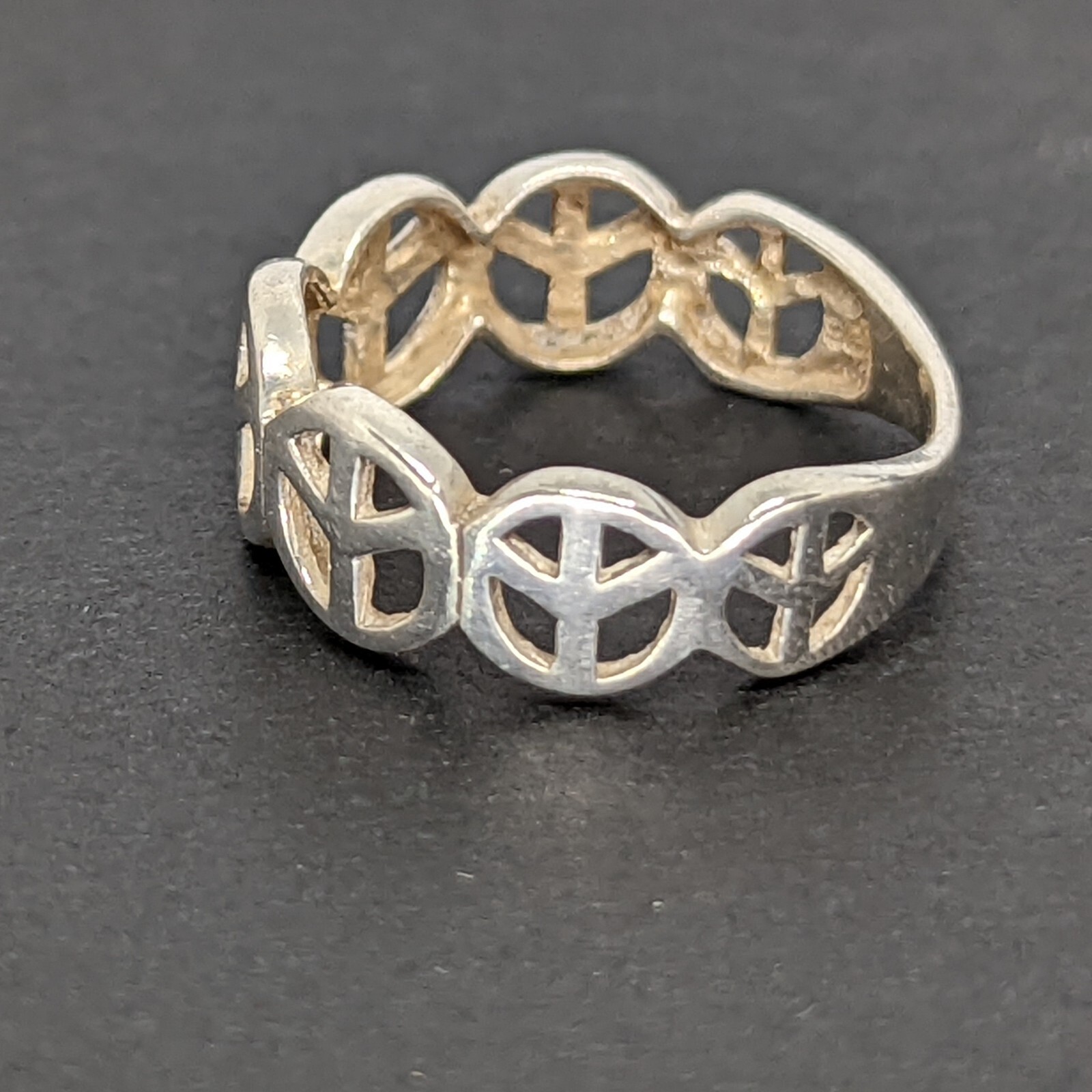 Solid sterling 925 polished silver thick peace ba… - image 4