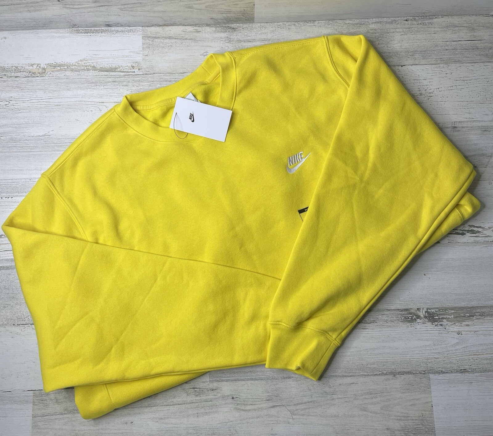 Nike Sportswear Club Fleece Crew Sweatshirt BV2662-718 Yellow Men's Size: XXL