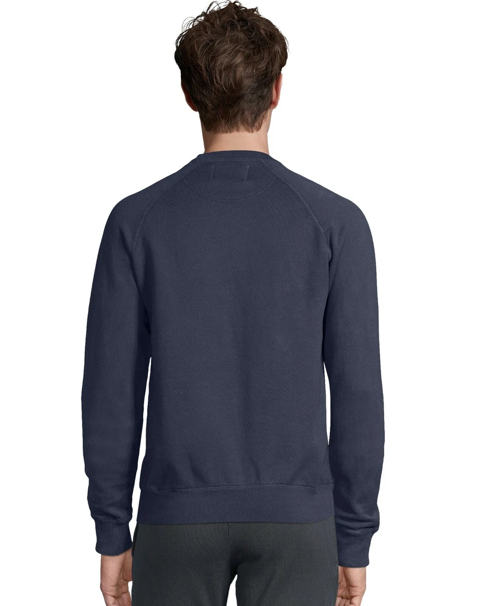 NWT Hanes Men's 1901 Heritage Fleece V-Notch Crewneck Sweatshirt LG Legend  Navy