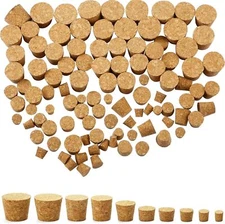 Jetec 100 Pack Assorted Cork Stoppers Wine Bottle Cork Stoppers Different Sizes 
