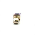 Estate Sterling Silver Square Amethyst Pendant – Single Gemstone Necklace Charm — photo 5