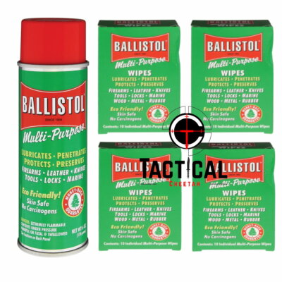 Ballistol, 1 Can of 6 oz Spray Oil Cleaning Multi-Purpose Wipes ( 40 wipes)
