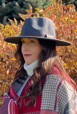 "The Rancher" Wool Felt Wide Brim Fedora HEATHERED DARK GREY color