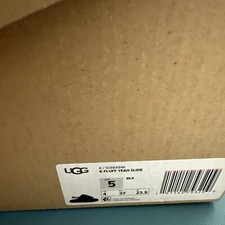 UGG FLUFF Yeah Slide Women's Sheepskin Slipper Sandals - Black US5