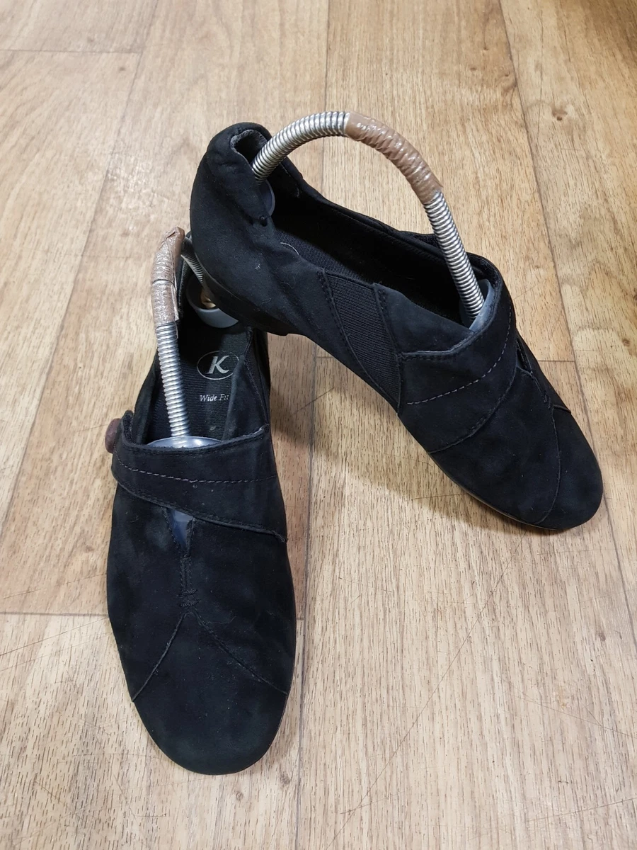 Ladies black shop wide fit loafers